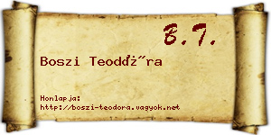 Boszi Teodóra névjegykártya